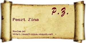 Peszt Zina névjegykártya